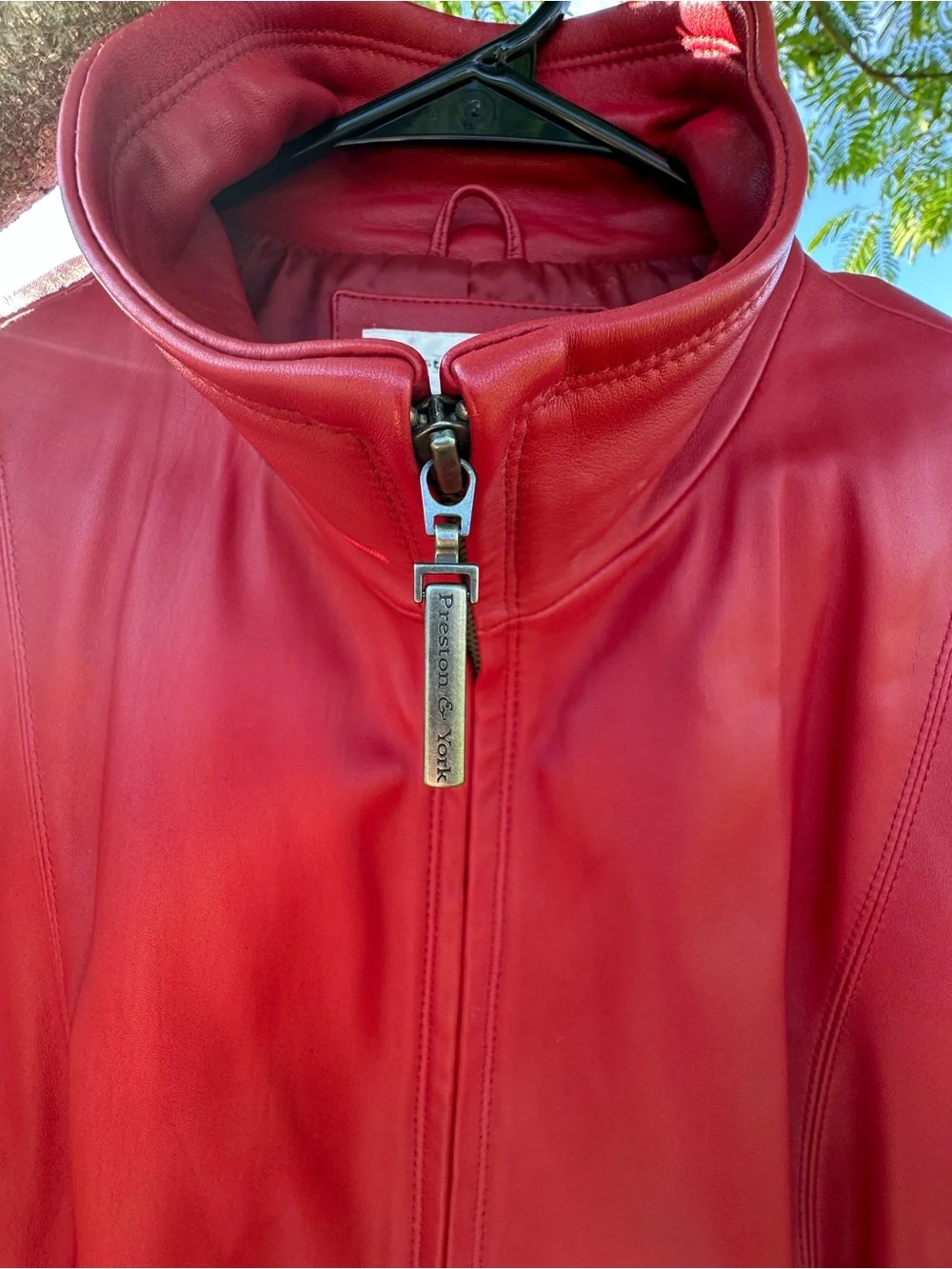 Women’s Red butter soft Lambskin
Leather Zip-Front Jacket- like new-Large - Picture 5 of 8